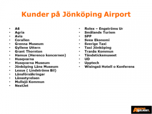 kunder på jönköping airport