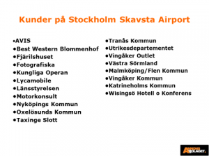 Kunder på stockholm skavsta airport